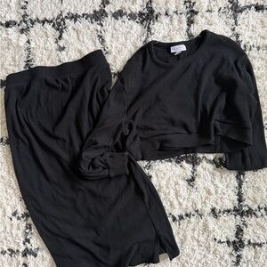 Ingrid & Isabel Black Ribbed Maternity Dress Set